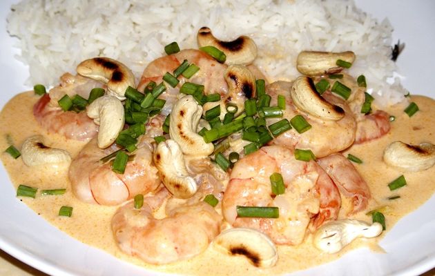 Crevettes au curry Panang