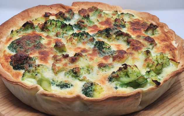 Quiche au saumon et brocoli