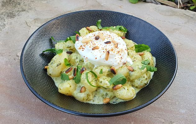 Gnocchis à la crème d'ail des ours