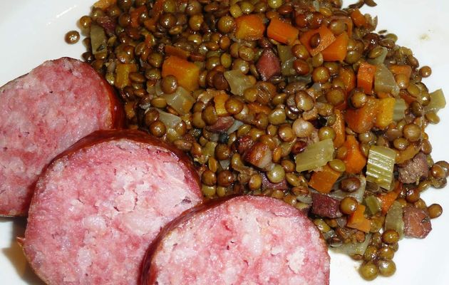 Lentilles vertes aux carottes et céleri