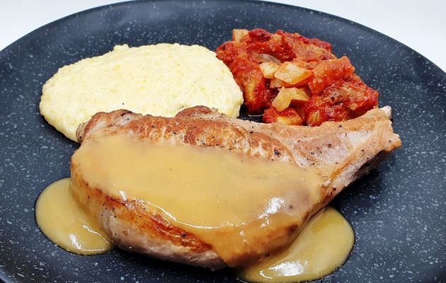 Côtelettes de porc sauce au gin