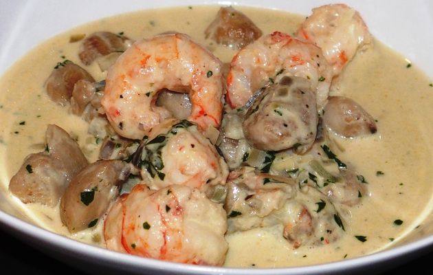 Cassolette de sot-l'y-laisse et langoustines