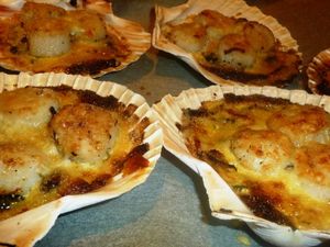 Coquilles St-Jacques gratinées