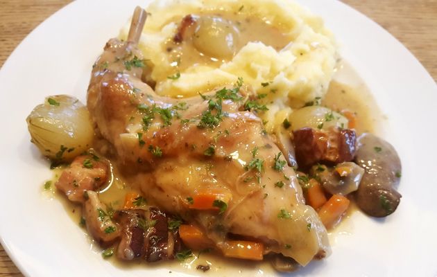 Lapin flambé en gibelotte