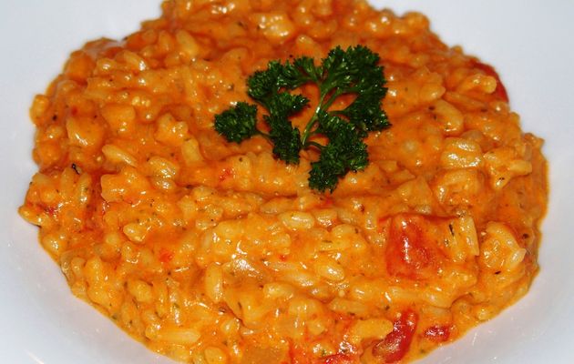 Risotto au pesto et à la tomate